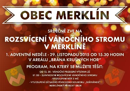 Rozsvcen vnonho stromu Merkln 2015 - www.webtrziste.cz